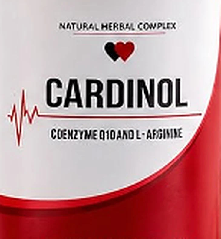 Close-up of the Cardinol label: Coenzyme Q10 and L-Arginine